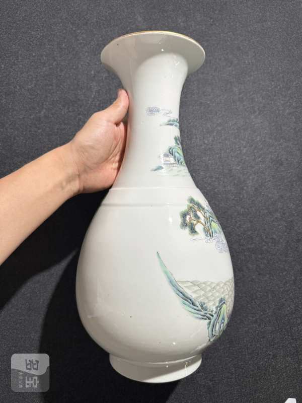 民国 粉彩群仙祝寿图瓶一对 - 图11